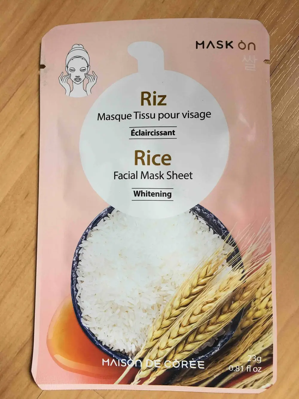 MAISON DE CORÉE - Riz - Masque tissu pour visage