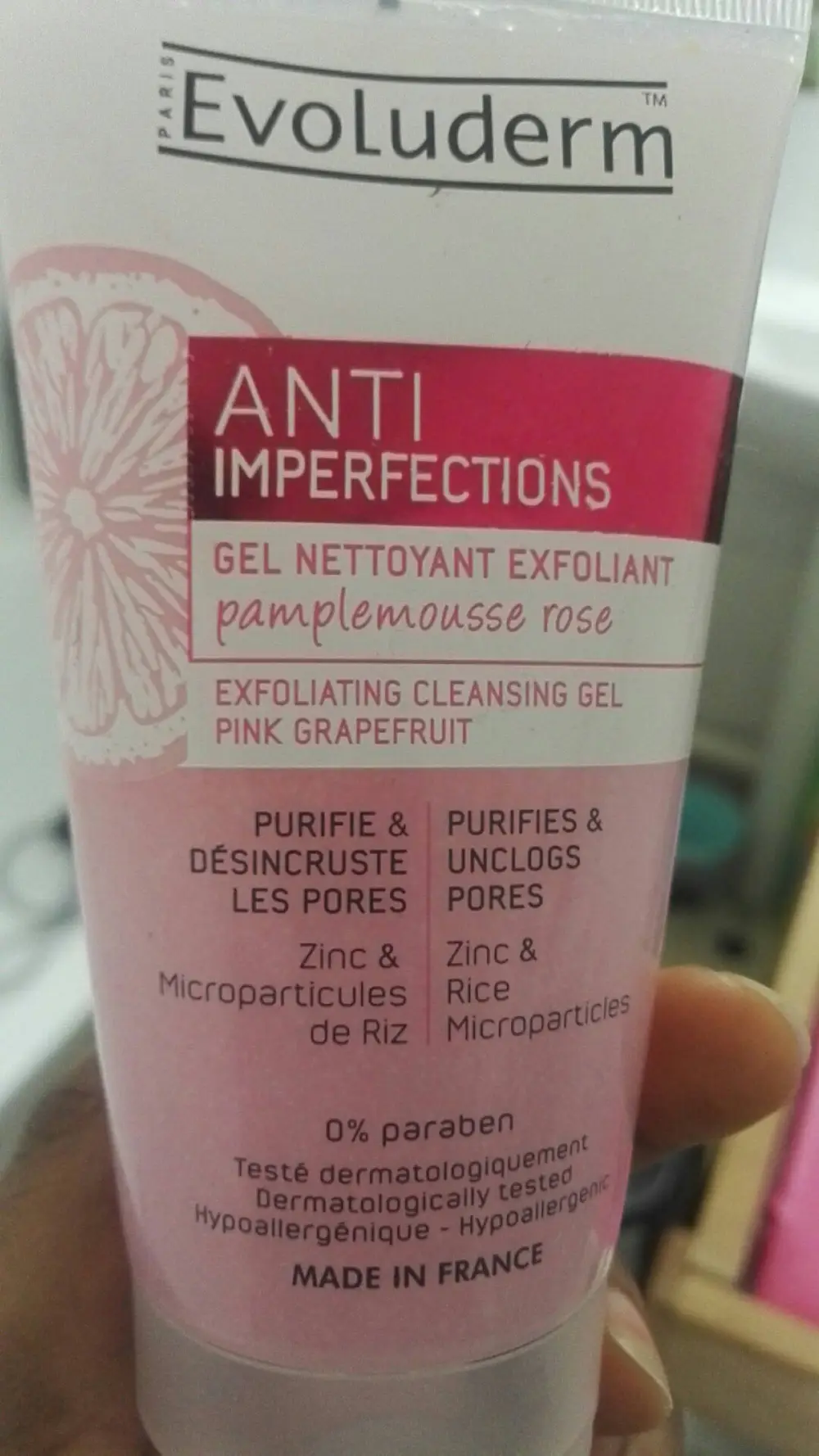 EVOLUDERM - Anti-imperfections - Gel nettoyant exfoliant Pamplemousse rose