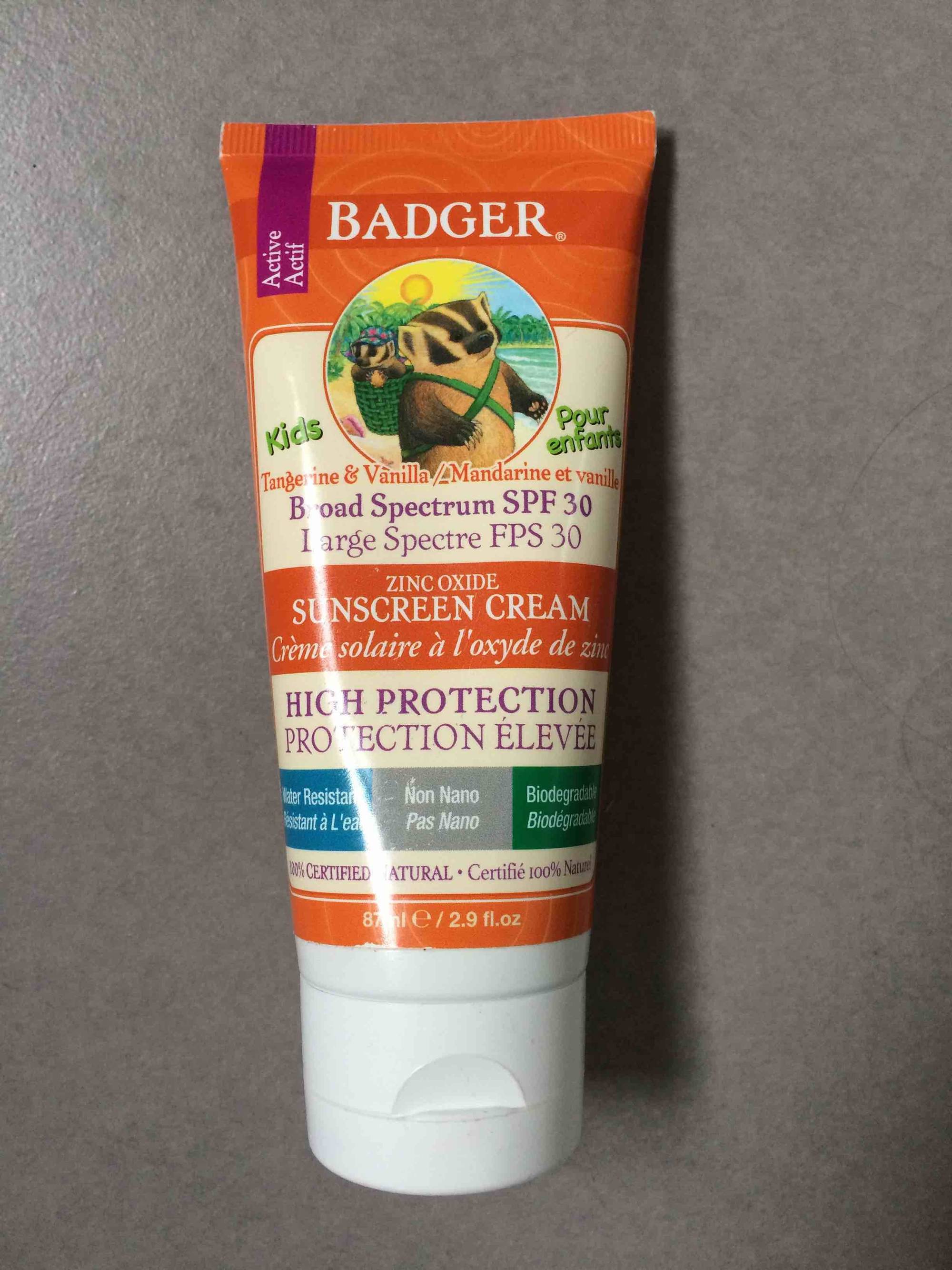 BADGER - Crème solaire à l'oxyde de zinc SPF 30