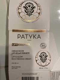 PATYKA - Lift essentiel - Crème riche lift-éclat fermeté