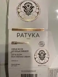 PATYKA - Lift essentiel - Crème riche lift-éclat fermeté