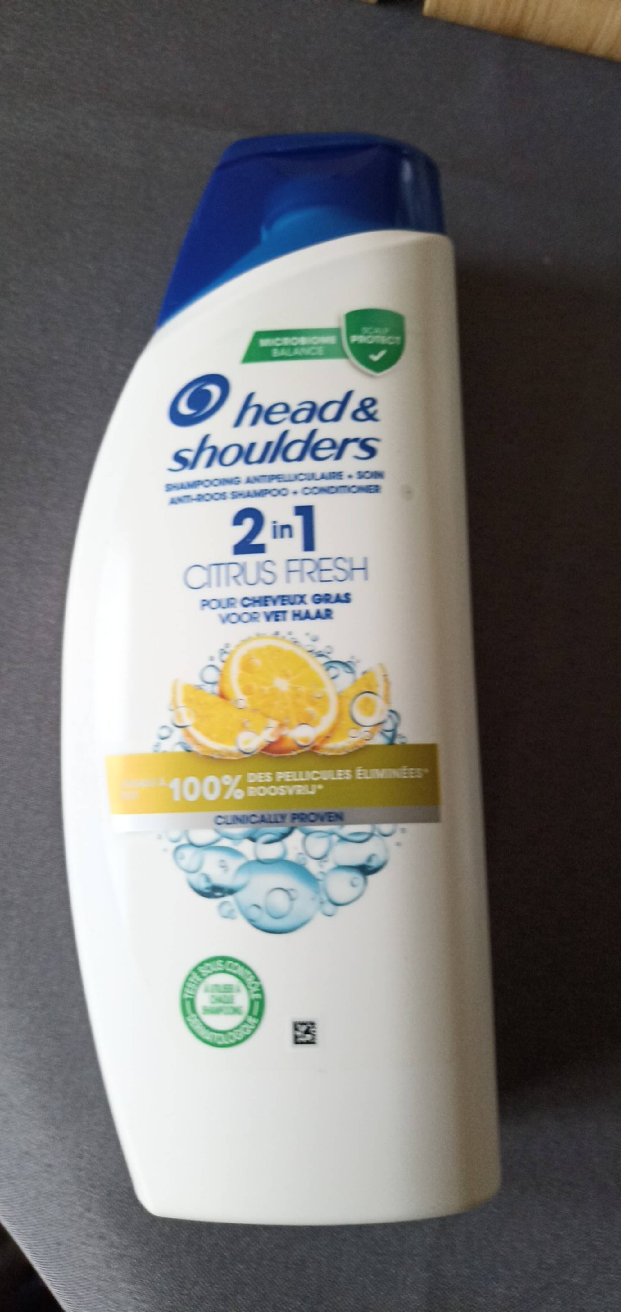HEAD & SHOULDERS - 2 in 1 Citrus fresh - Shampooing antipelliculaire + soin