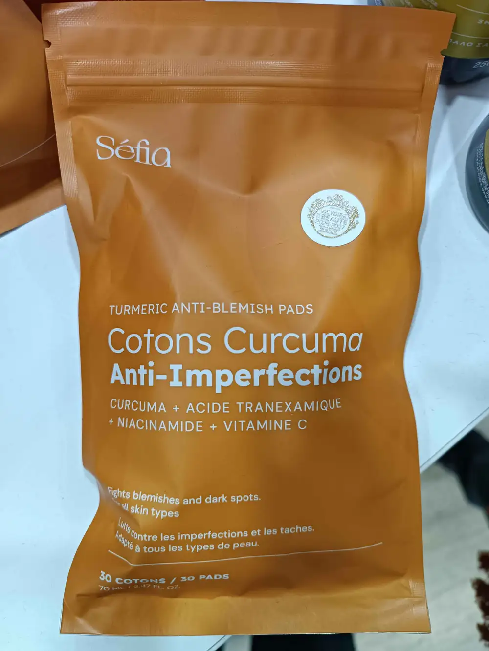 SÉFIA - Cotons curcuma anti-imperfections