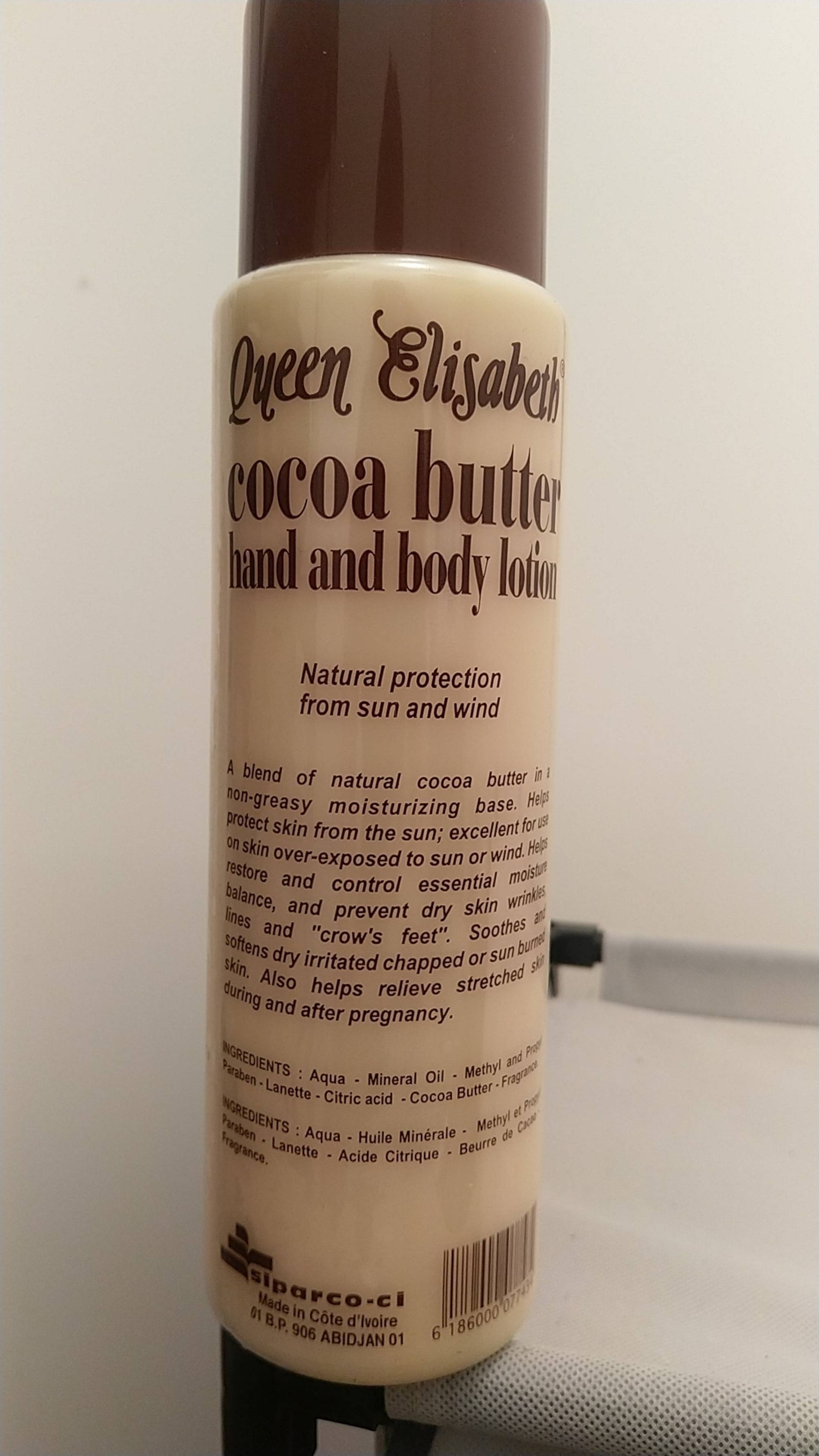 QUEEN ELISABETH - Cocoa butter - Hand and body lotion