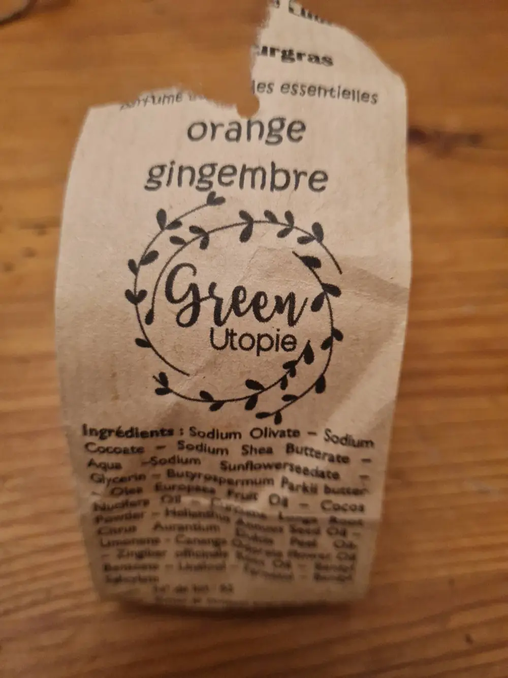 GREEN UTOPIE - Savon surgras Orange Gingembre