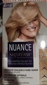 SCHWARZKOPF - Nuance suprême - Coloration ton sur ton 9-4 blond clair beige