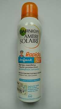 GARNIER - Ambre solaire rapido - Spray continu enfant fps50