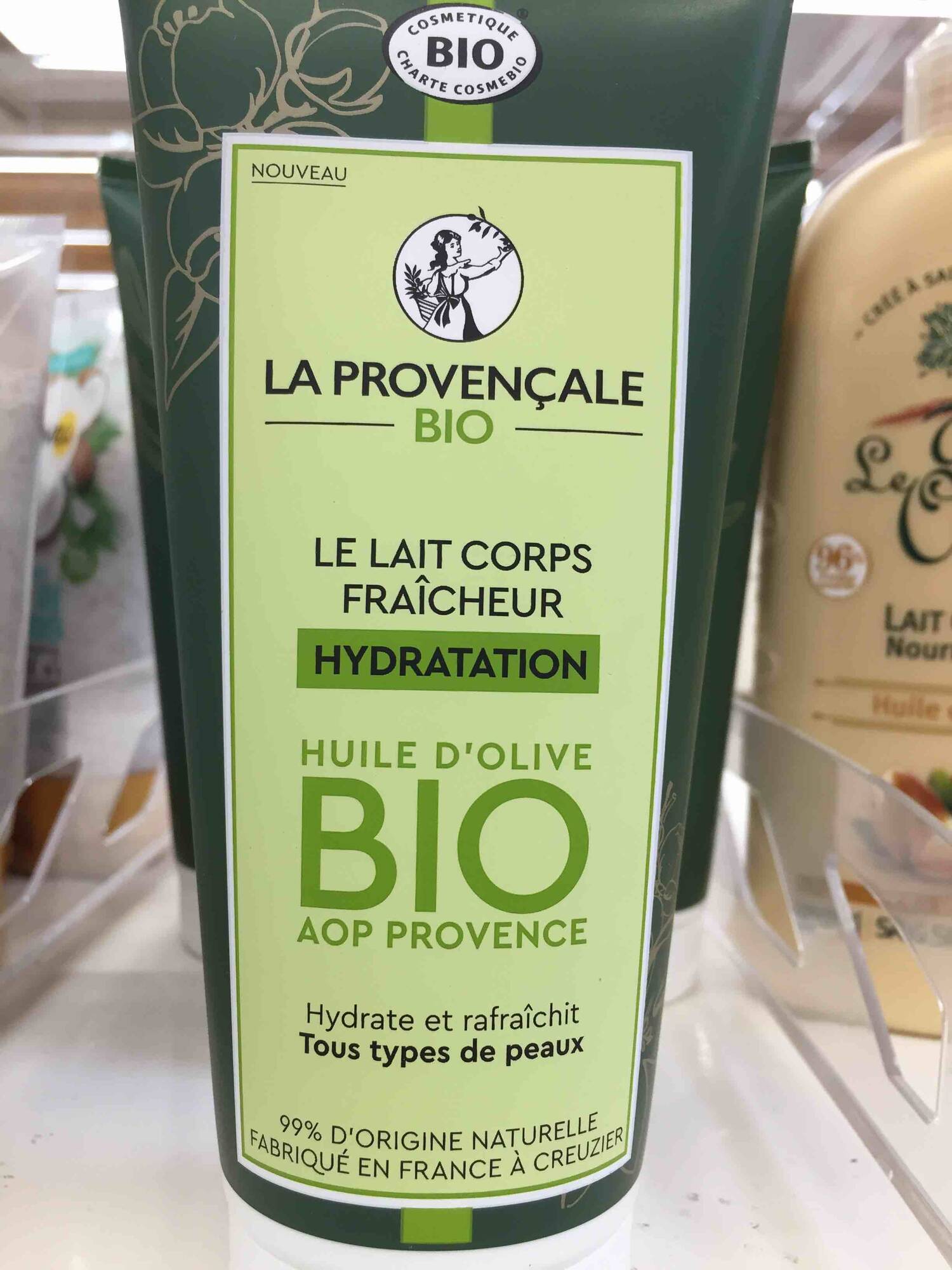 Composition LA PROVENÇALE BIO Huile d'olive bio - Le lait corps douceur  nutrition - UFC-Que Choisir