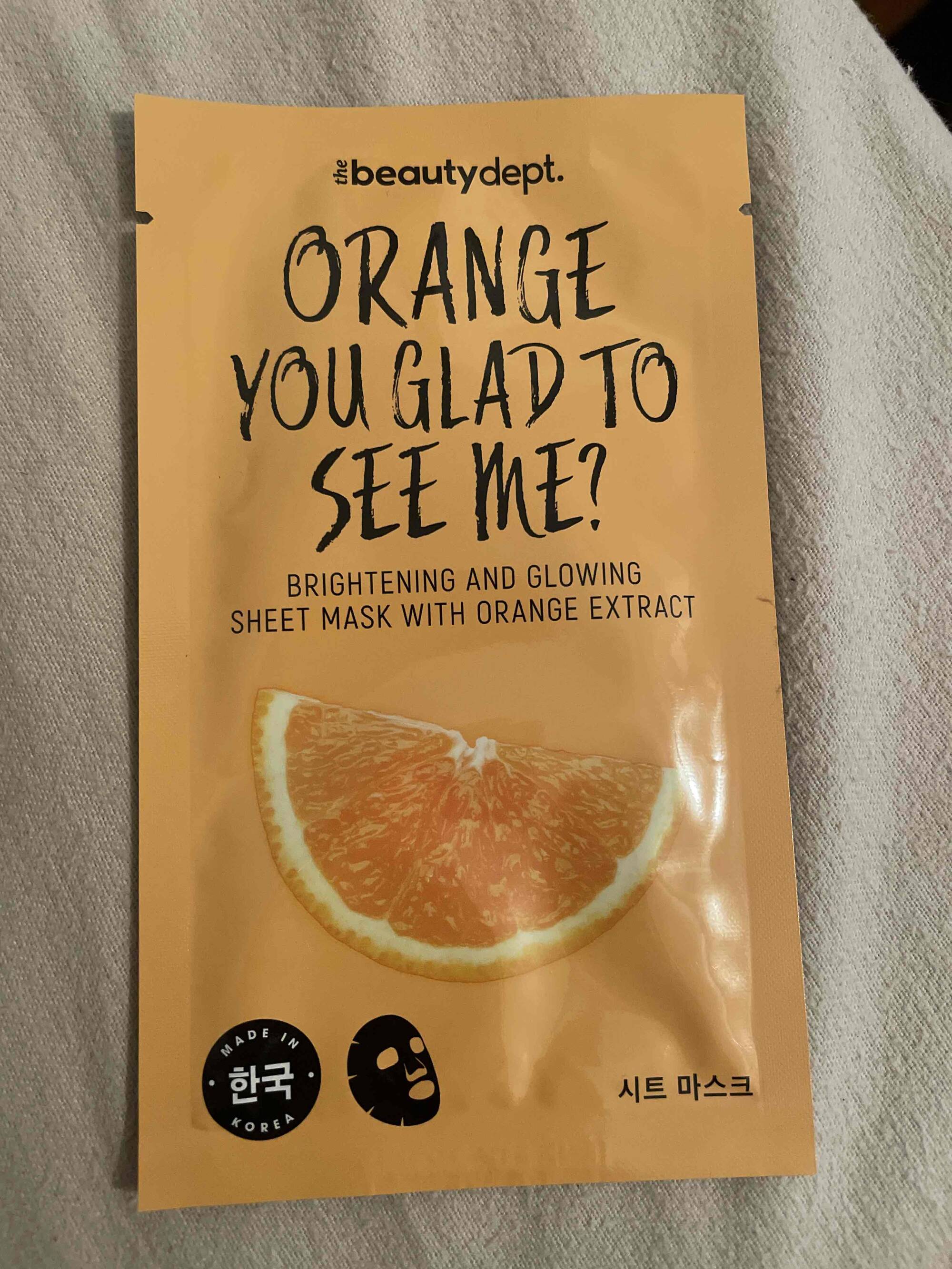 THE BEAUTY DEPT - Sheet mask with orange extract