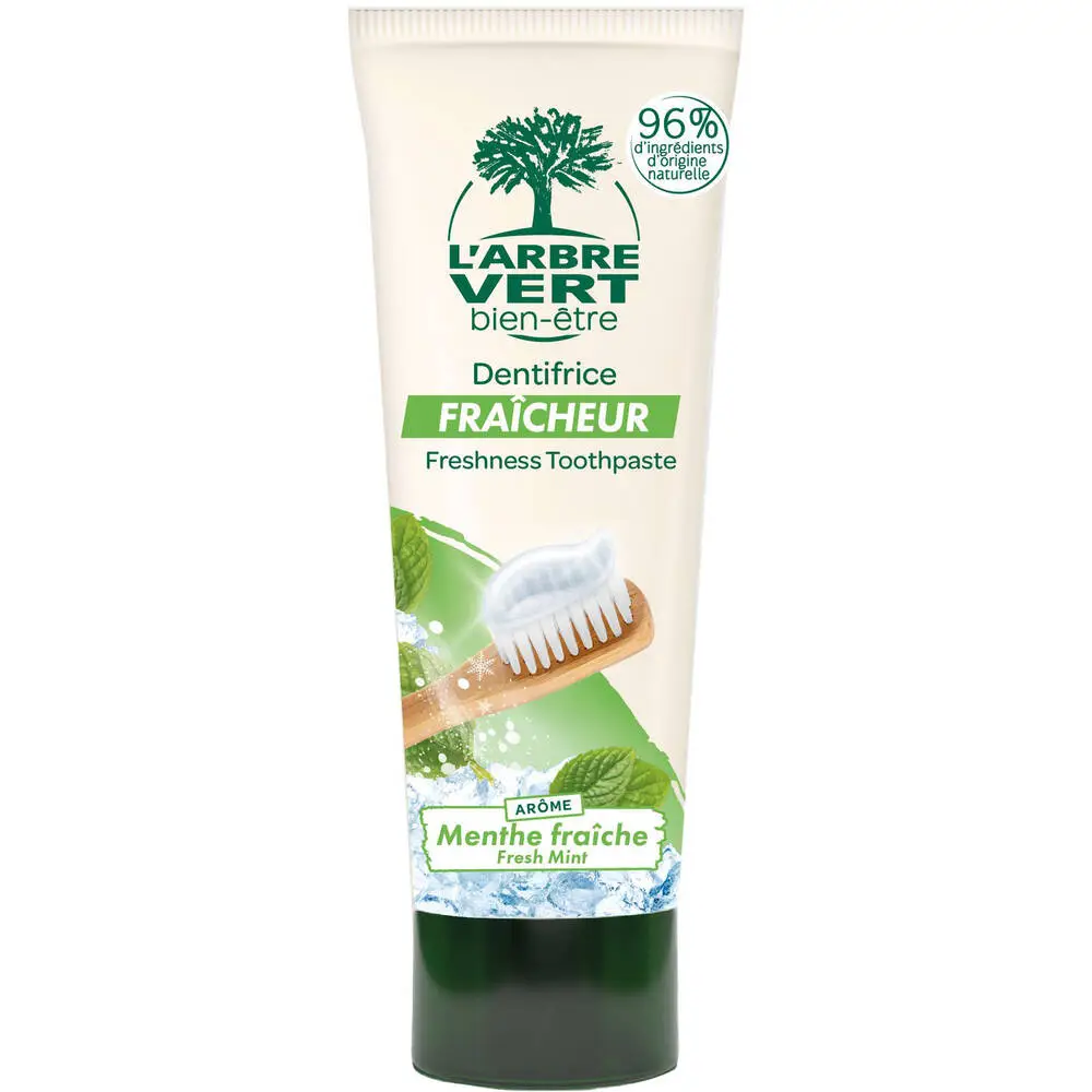 L'ARBRE VERT BIEN-ÊTRE - L'Arbre Vert Bien-être Dentifrice Fraîcheur arôme Menthe fraîche - 96% d'ingrédients d'origine naturelle - 75mL