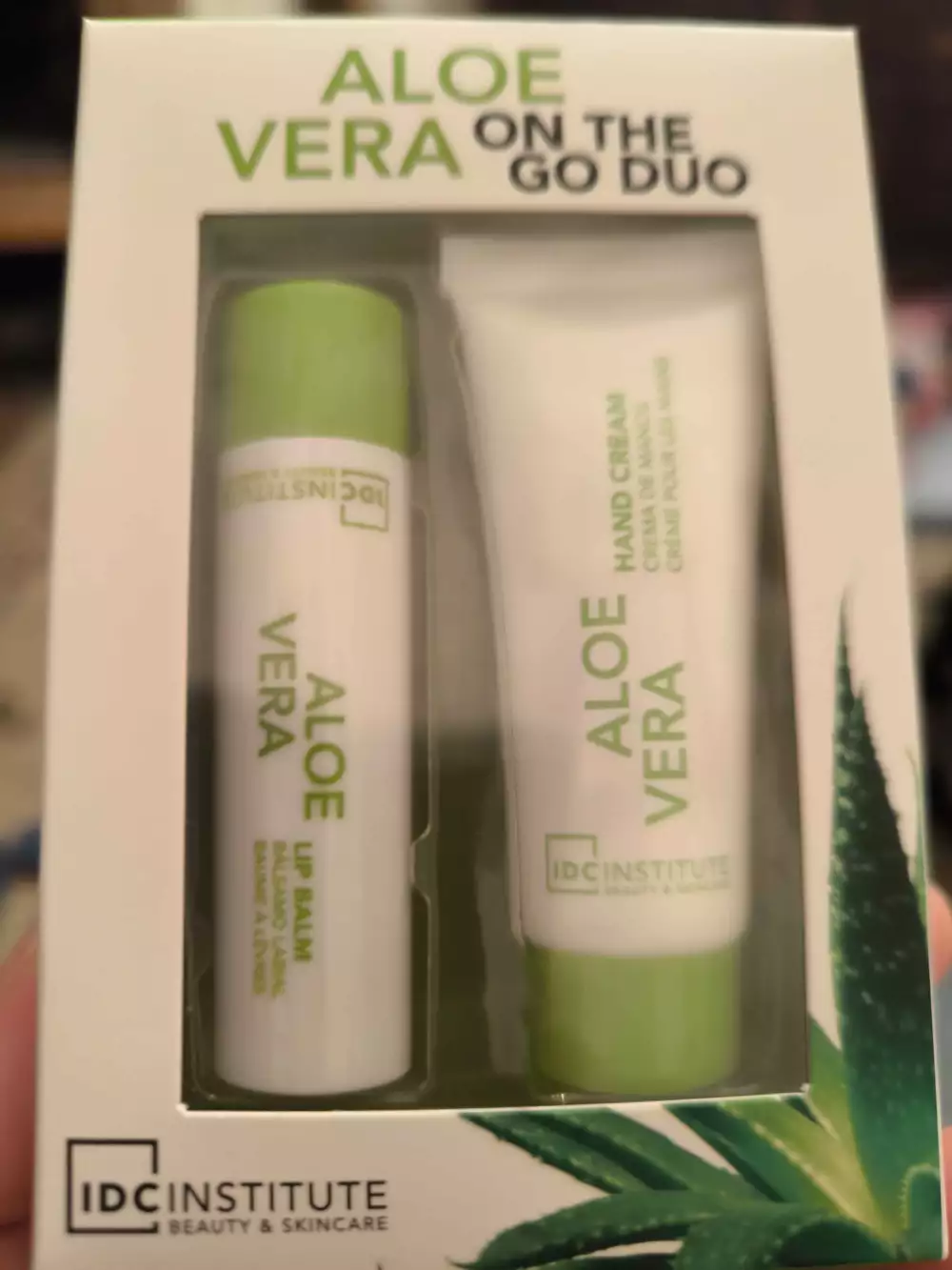 IDC INSTITUTE - Aloe vera on the go duo - Baume à lèvres + crème pour les mains