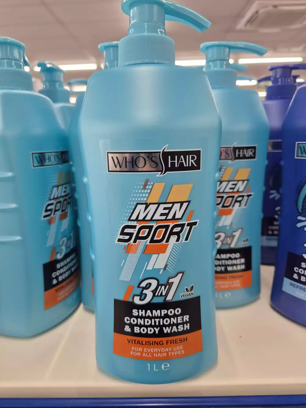 MAXBRANDS - Who's hair Men sport - 3 in 1 shampoo conditioner & body wash