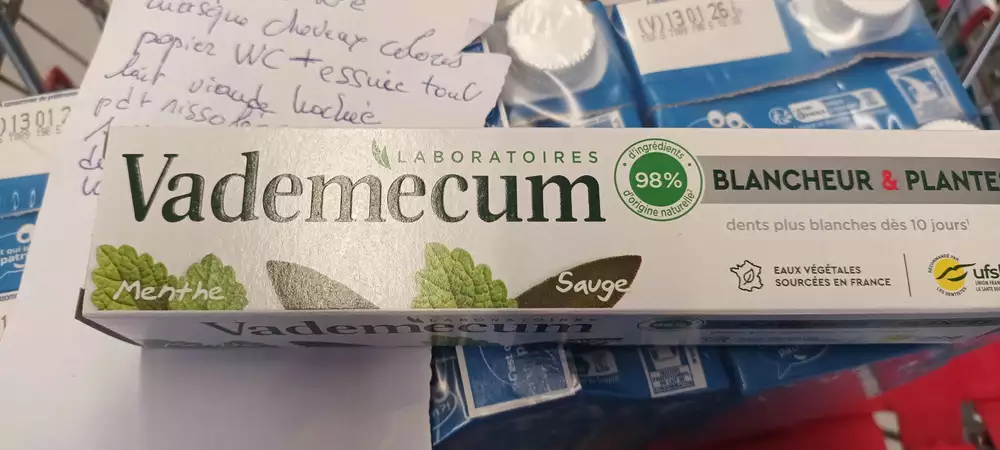VADEMECUM - Dentifrice blancheur & plantes