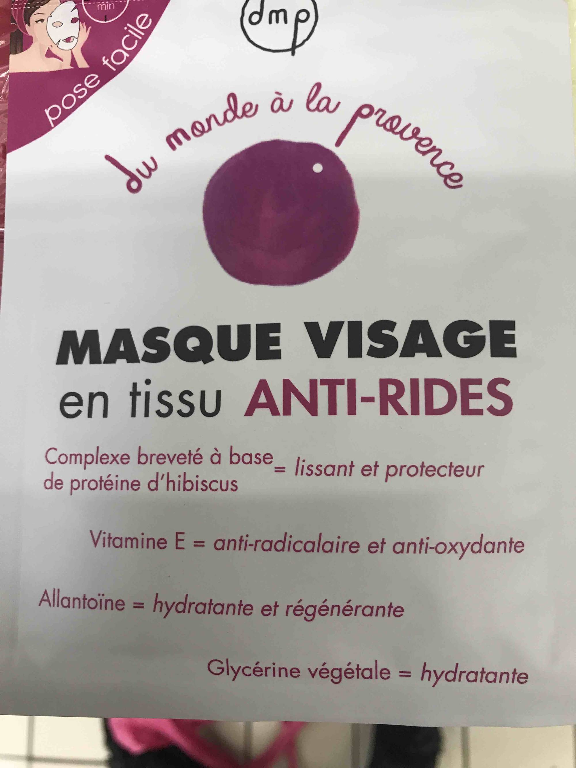 DMP DU MONDE À LA PROVENCE - Masque visage en tissu anti-rides