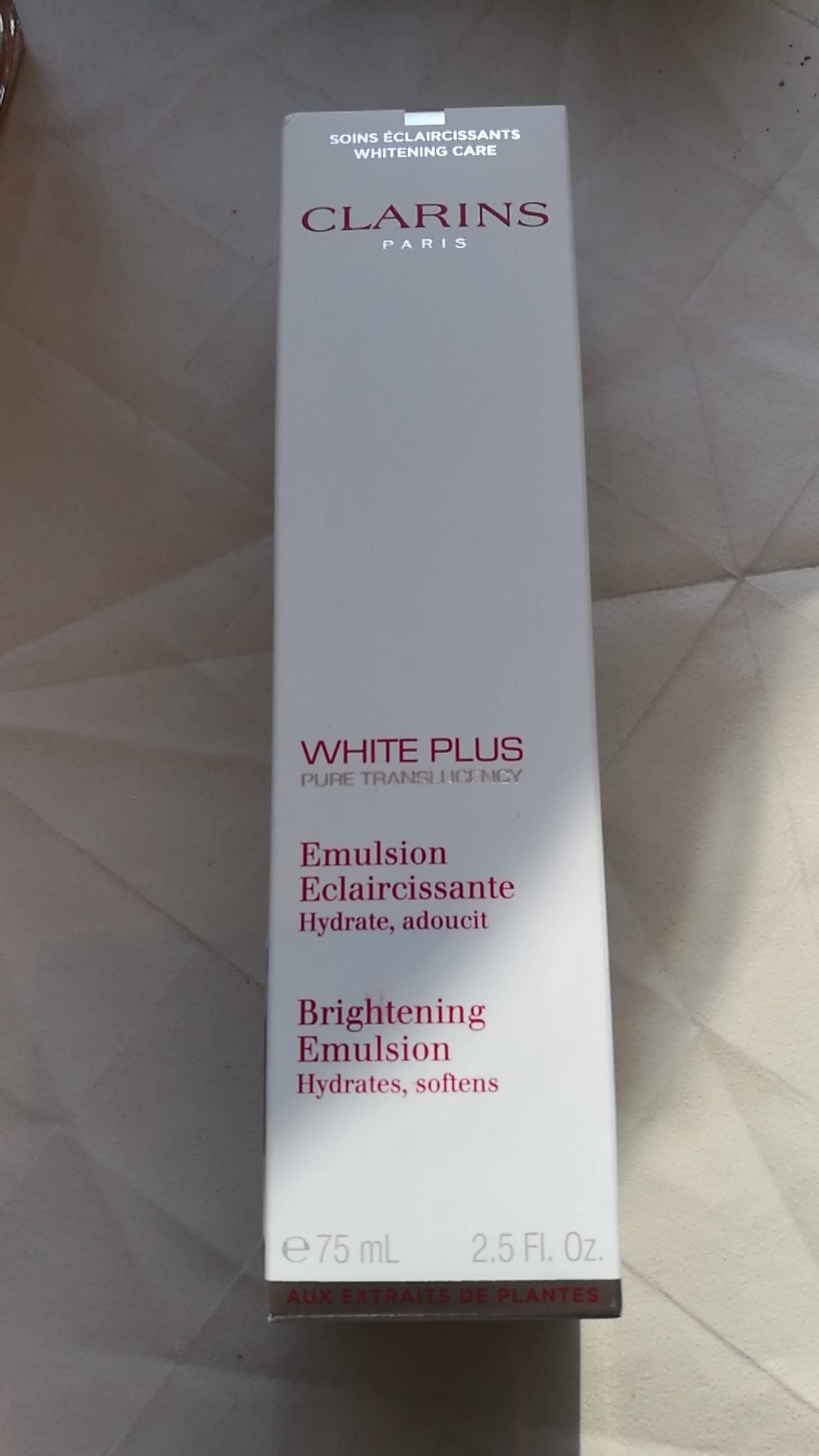 CLARINS - White plus - Emulsion eclaircissante
