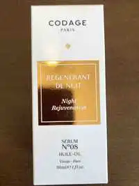 CODAGE - Régénérant de nuit - Sérum n°08