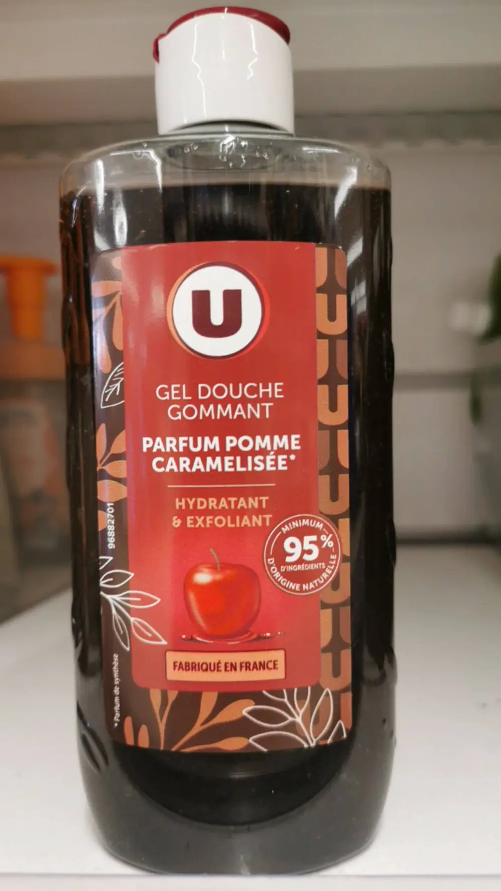 U - Parfum pomme caramélisée - Gel douche gommant