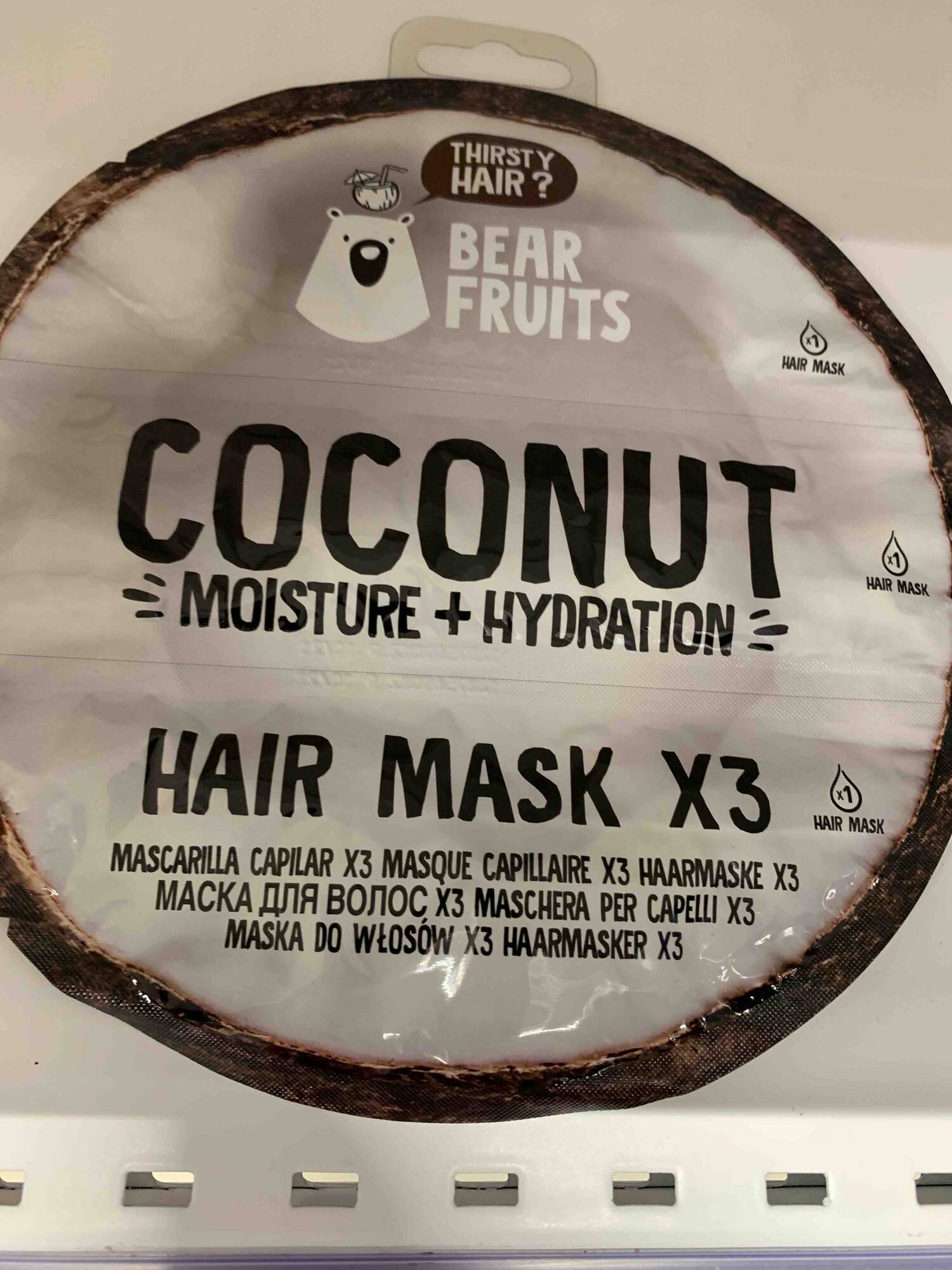 BEAR FRUITS - Coconut moisture et hydration - Masque capillaire x3