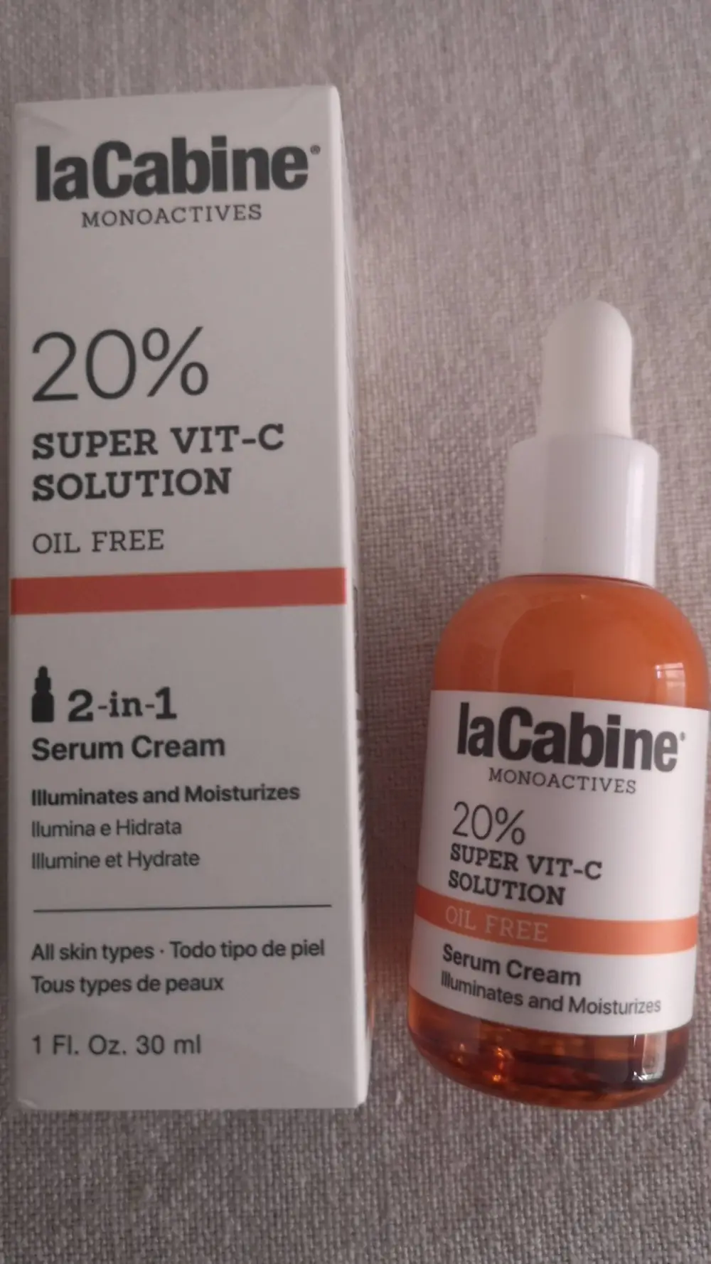 LA CABINE - Monoactives 20% sérum Vit-C solution - 2 in 1 serum cream