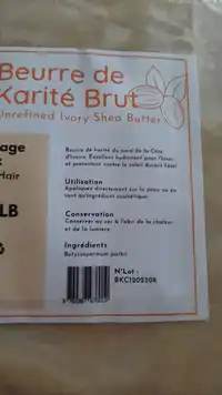 LOBIKO - Beurre de karité brut corps visage cheveux