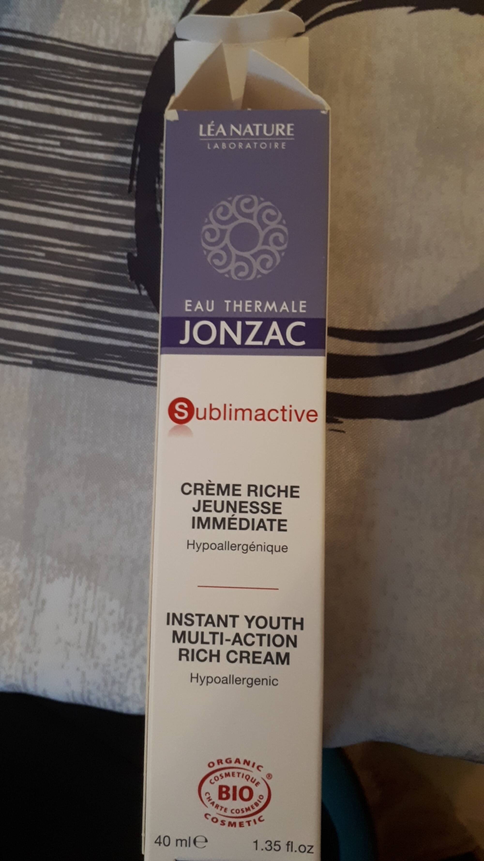 EAU THERMALE JONZAC - Sublimactive - Crème riche jeunesse immédiate