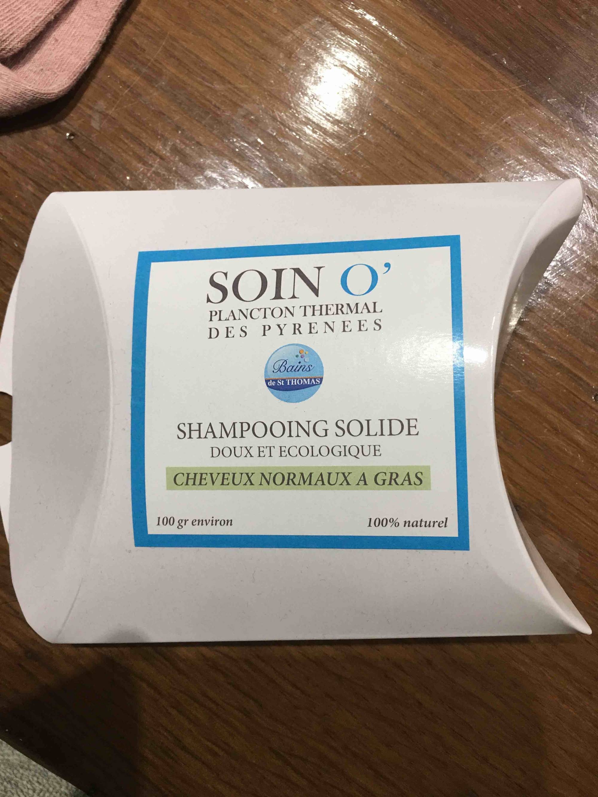 SOIN O' - Shampooing solide cheveux normaux à gras