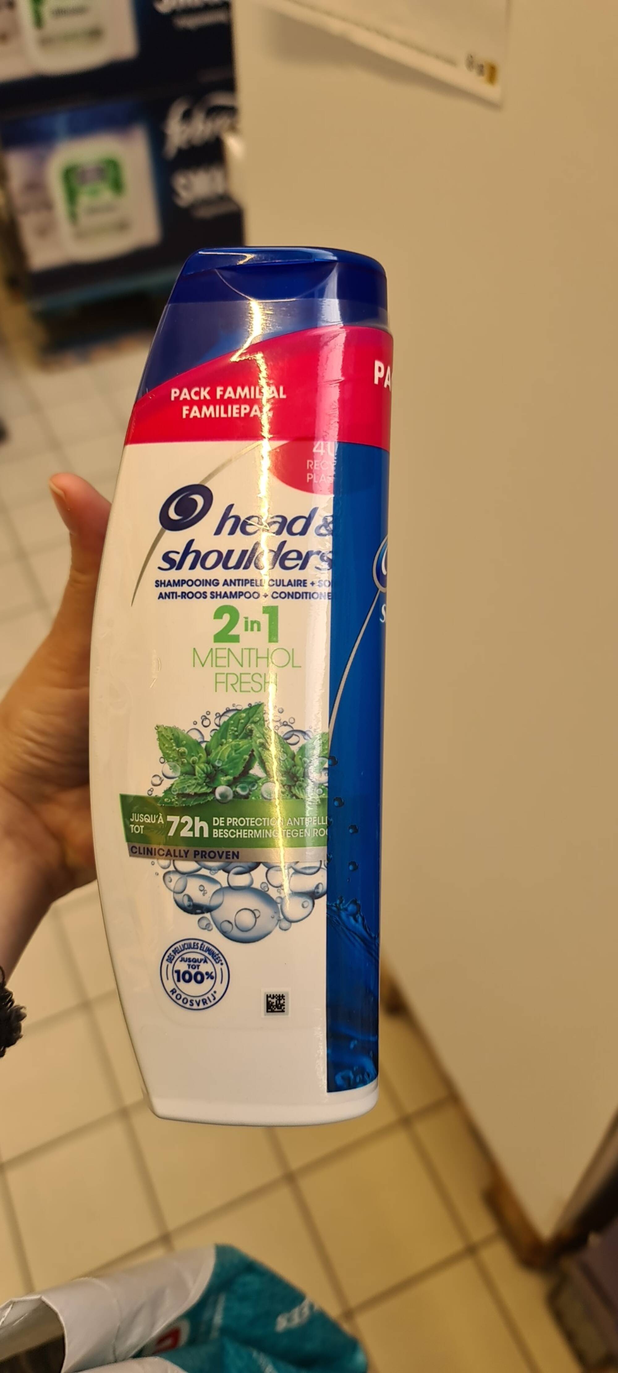 HEAD & SHOULDERS - Shampooing antipelliculaire 2 in 1 menthol fresh