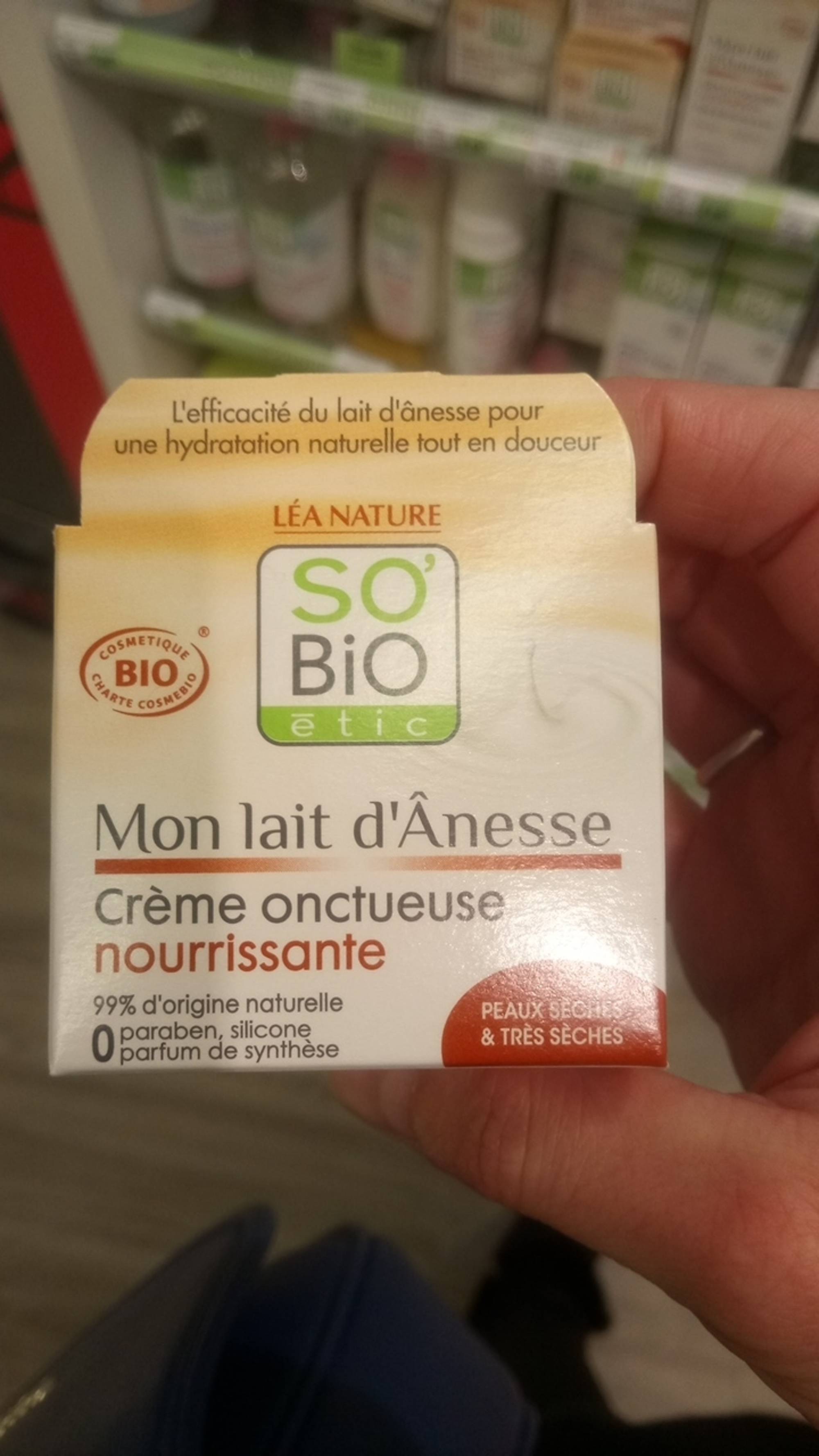 SO'BIO ÉTIC - Mon lait d'ânesse - Crème onctueuse nourrissante bio