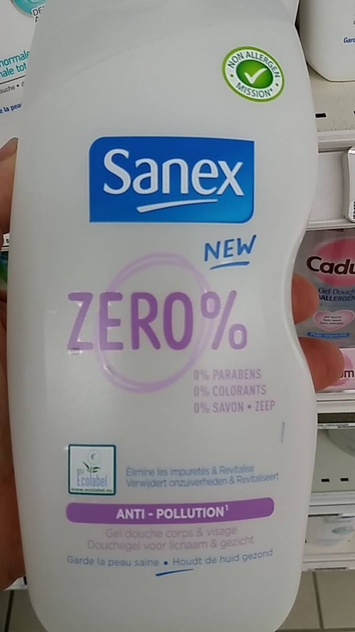SANEX -  Zero % - Gel douche Anti-pollution