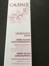 CAUDALIE - Vinosource riche - Crème velours ultra-nourrissante