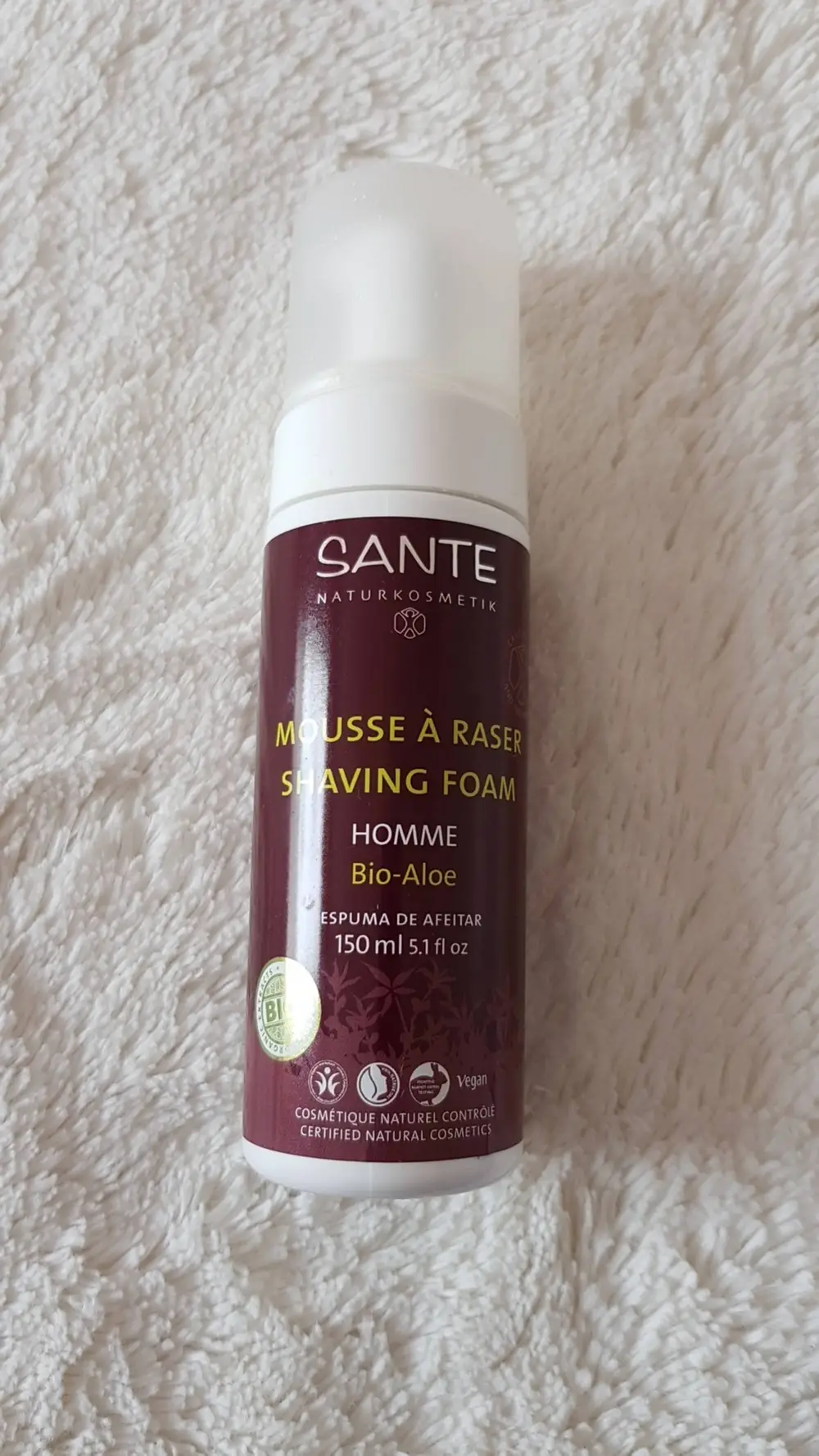 SANTE NATURKOSMETIK - Mousse à raser Homme Bio-Aloe