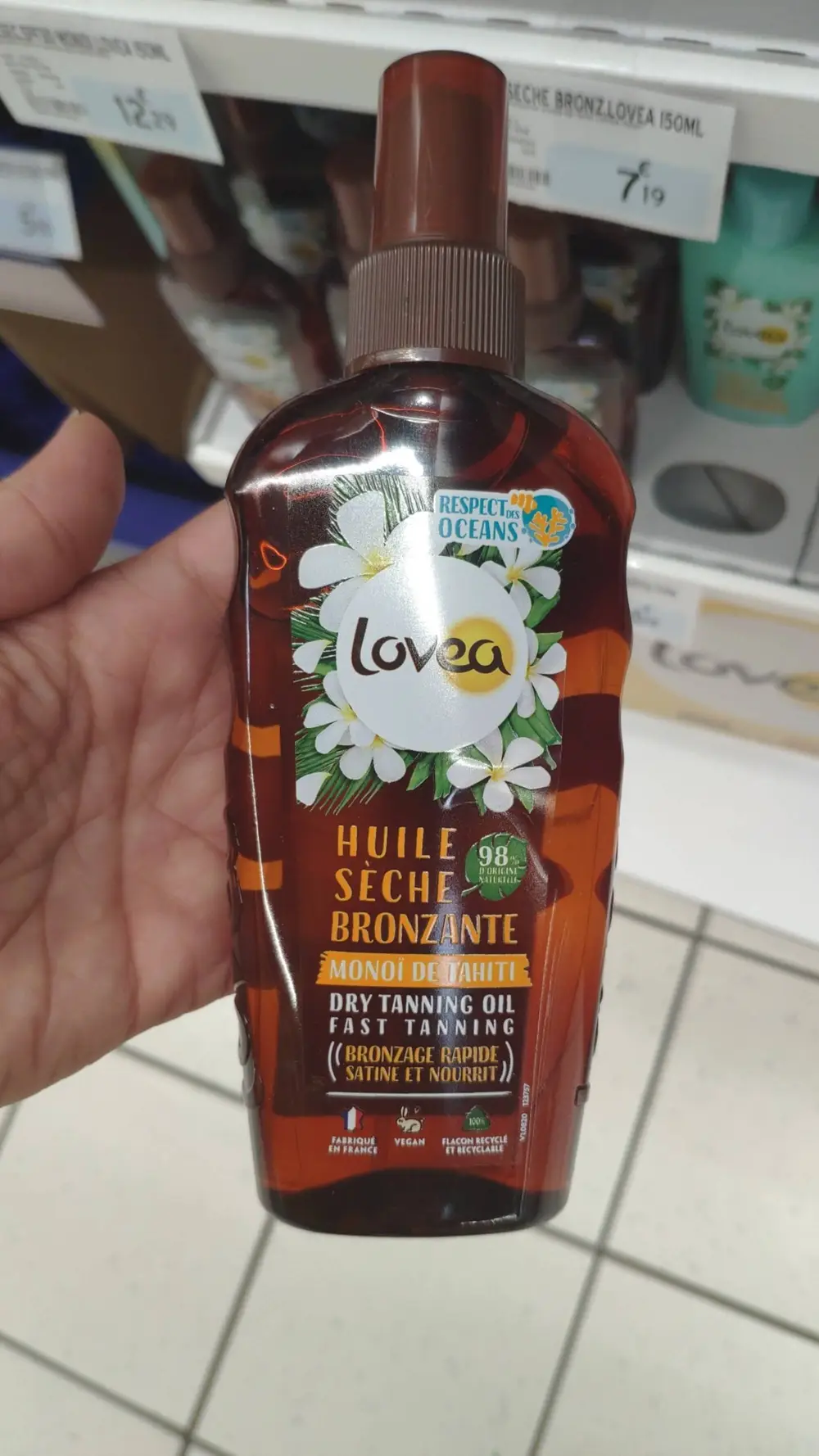 LOVEA - Monoï de Tahiti - Huile sèche bronzante