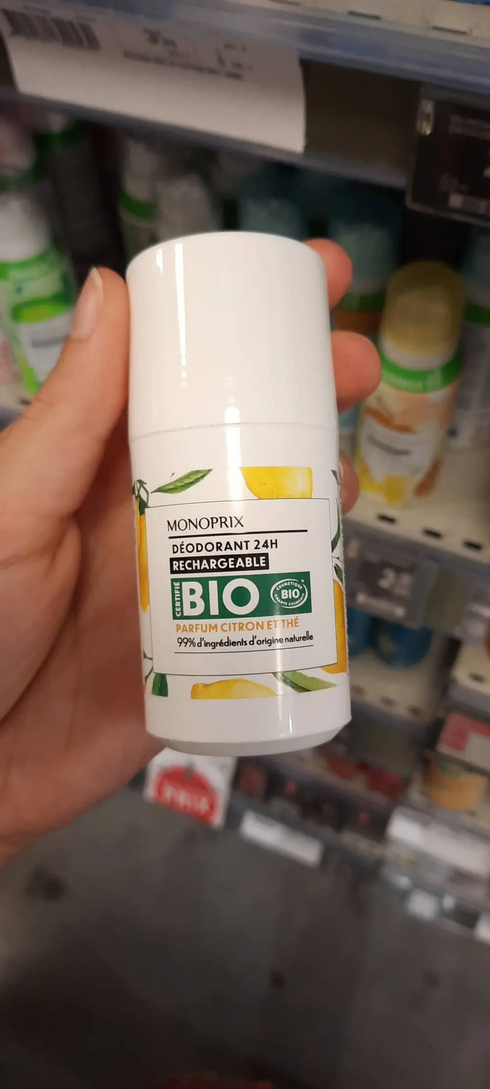 MONOPRIX - Déodorant 24h parfum citron et thé bio