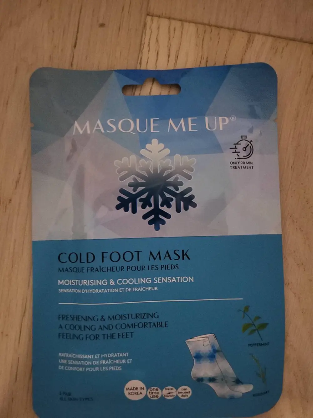 MASQUE ME UP - Masque fraîcheur pour les pieds