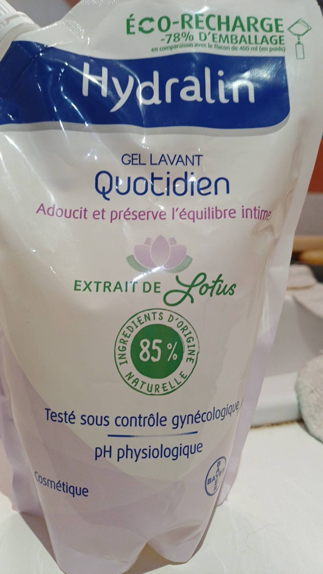 HYDRALIN - Gel lavant quotidien intime extrait de lotus