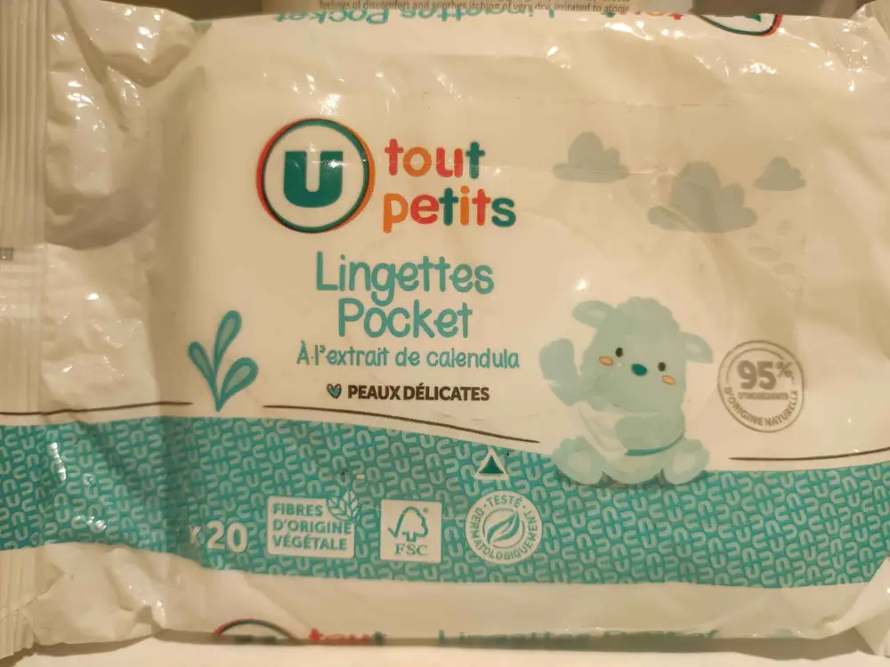 U TOUT PETITS - Peaux délicates - Lingettes pocket 