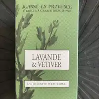 JEANNE DE PROVENCE - Lavande et vétiver - Eau de toilette pour homme