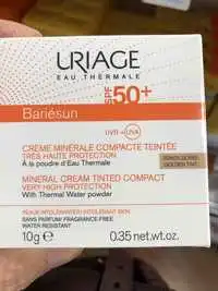 URIAGE - Bariésun - Crème minérale compacte teintée dorée SPF 50