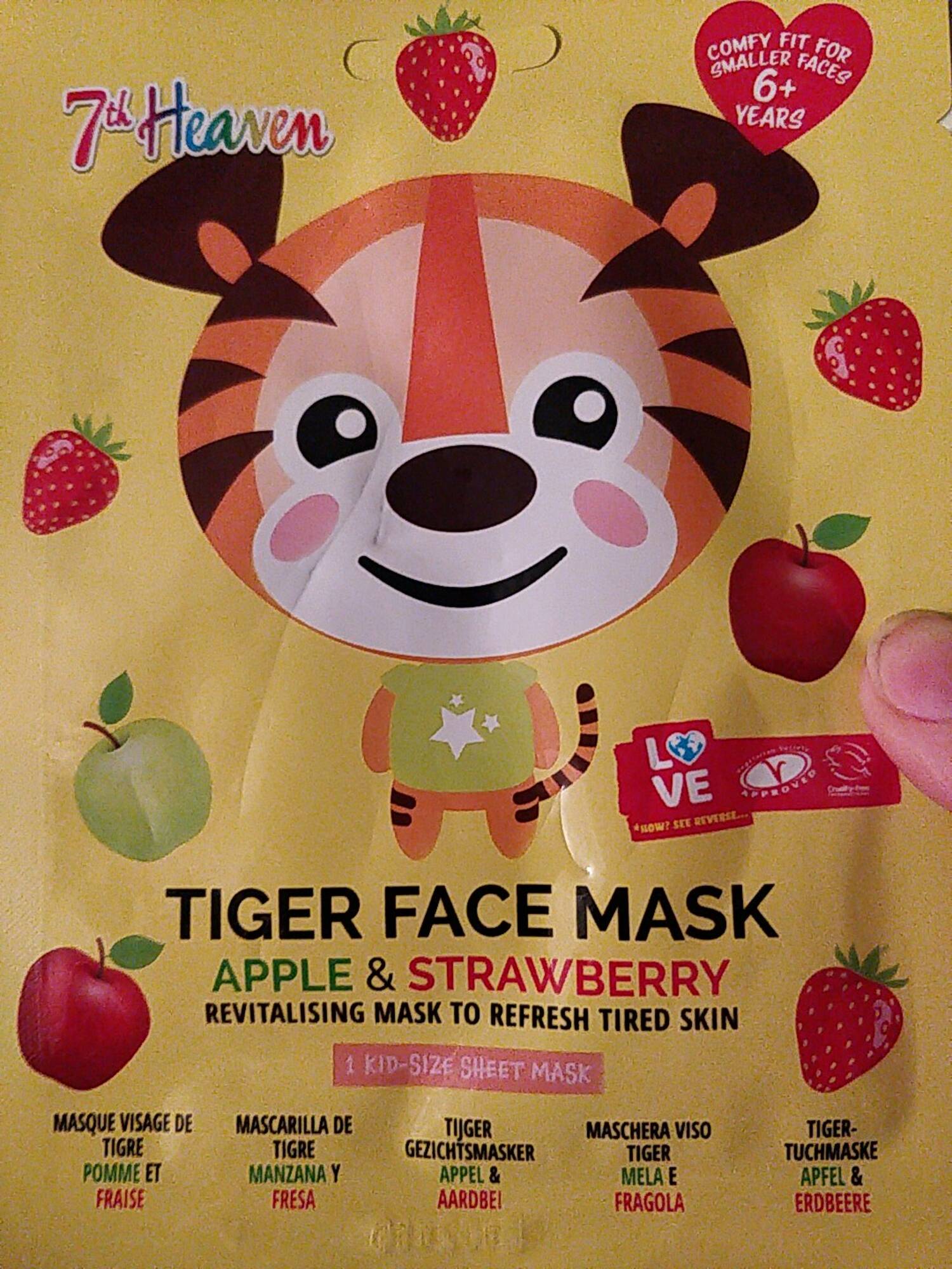 7TH HEAVEN - Tiger face mask apple & strawberry