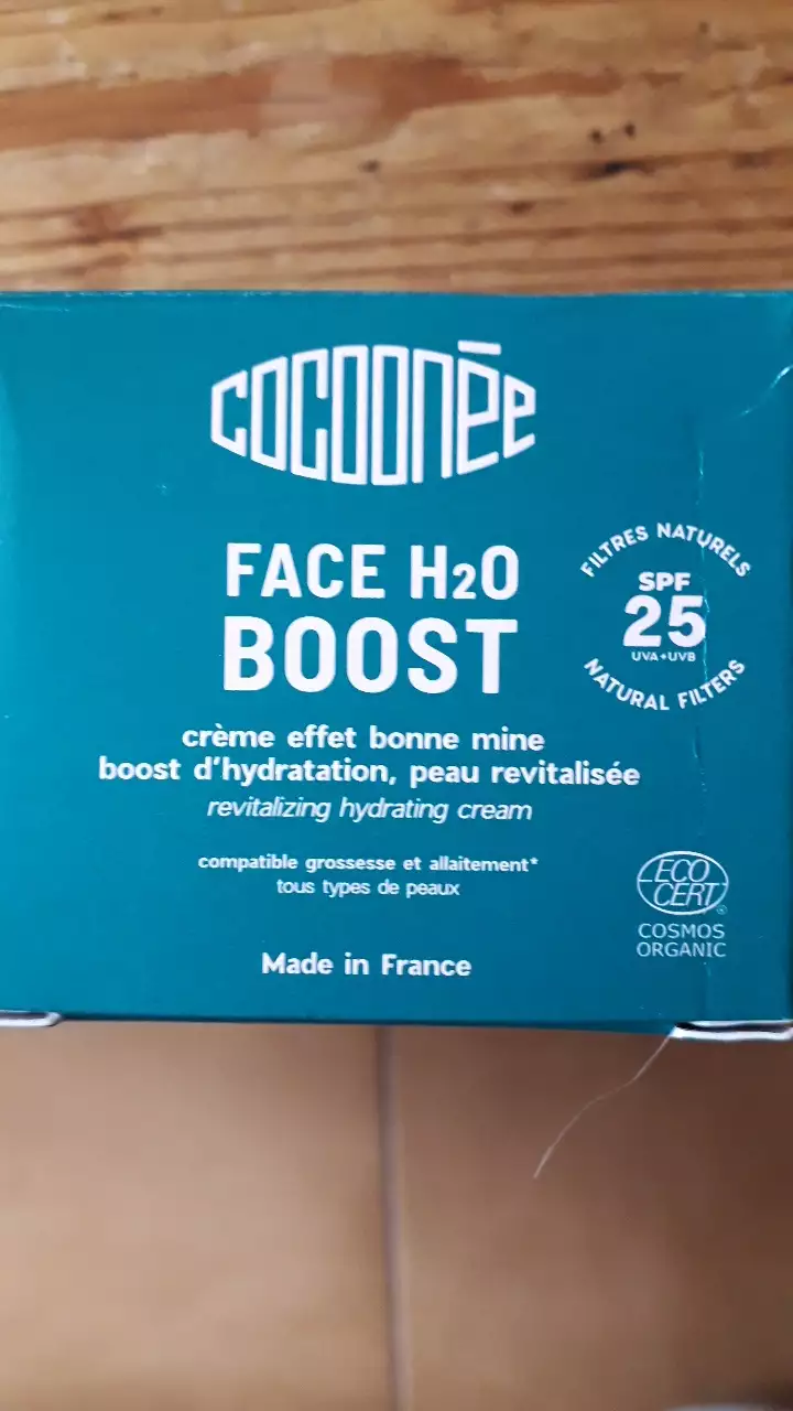 COCOONEE - Face H2O boost - Crème effet bonne mine spf 25