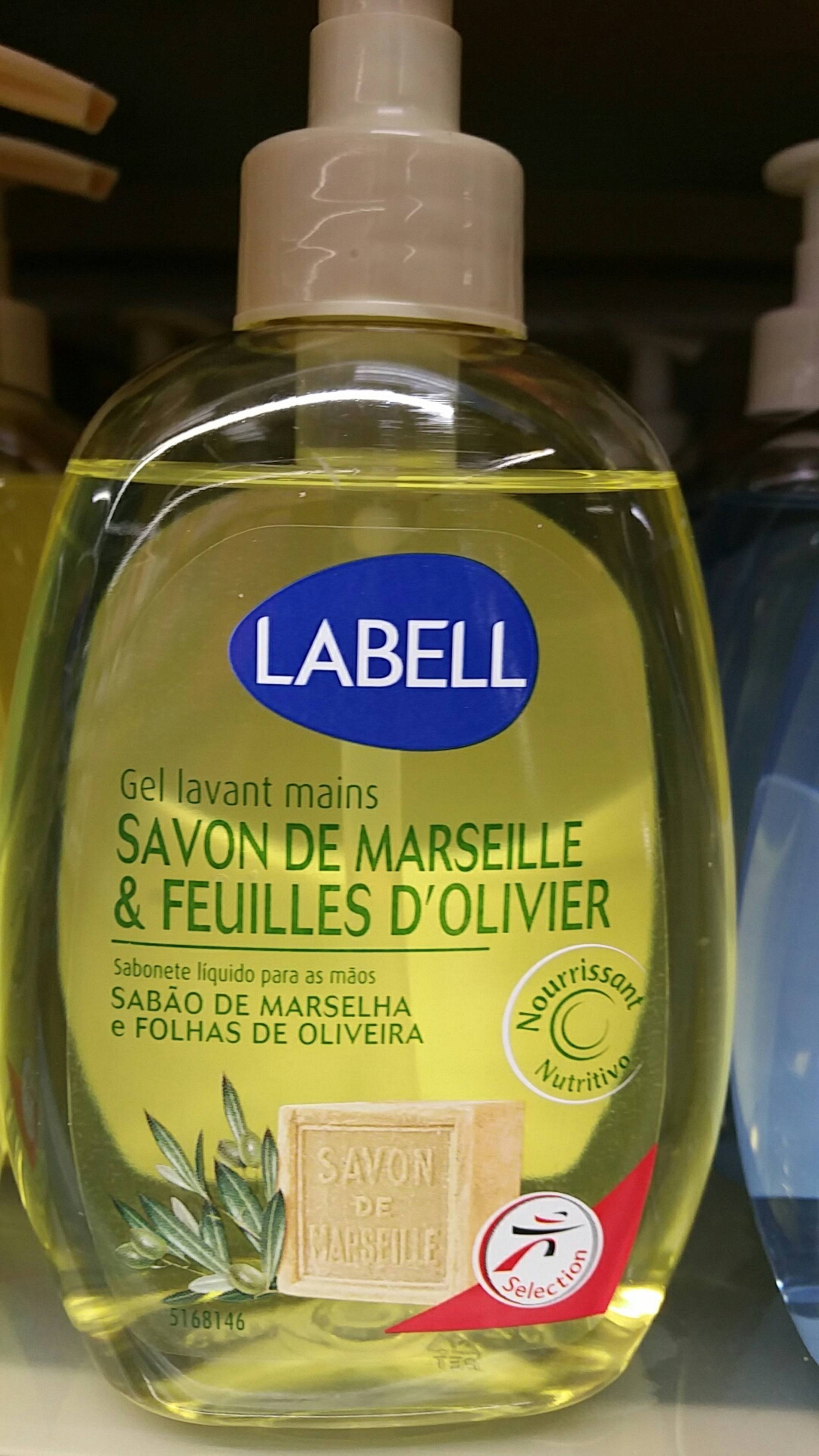 LABELL - Gel lavant mains savon de marseille & feuilles d'olivier