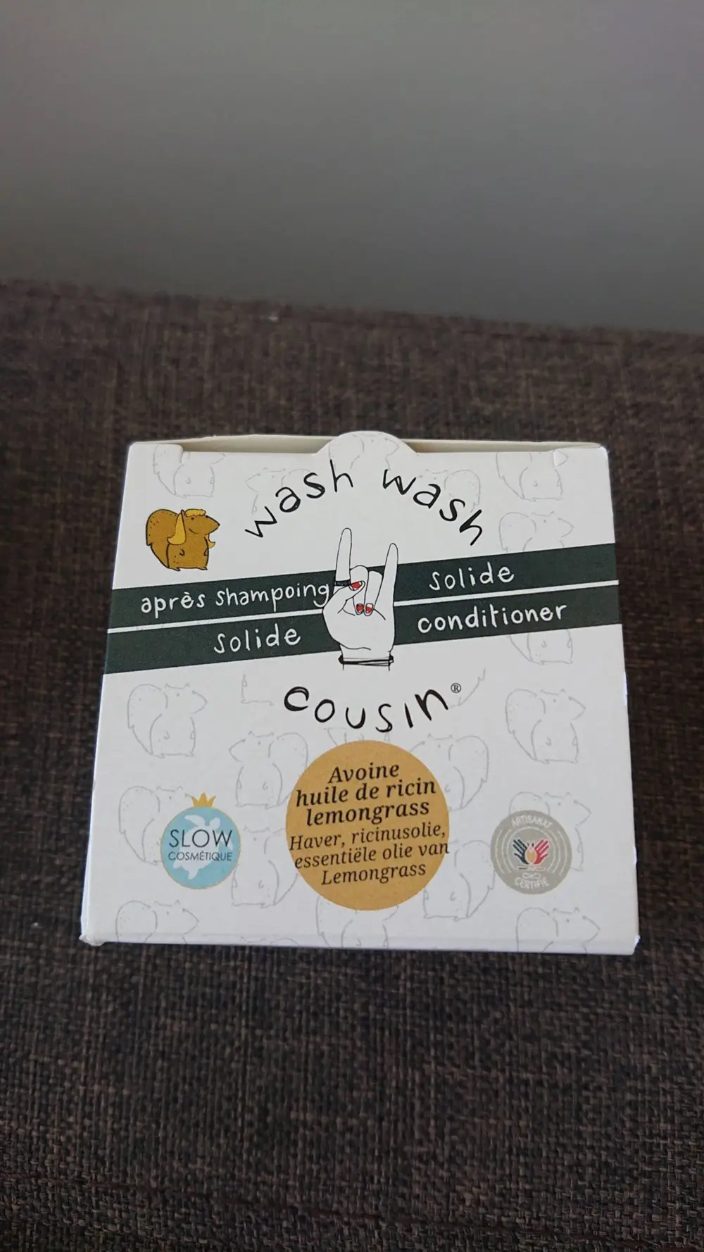 WASH WASH COUSIN - Après shampoing solide avoine huile de ricin