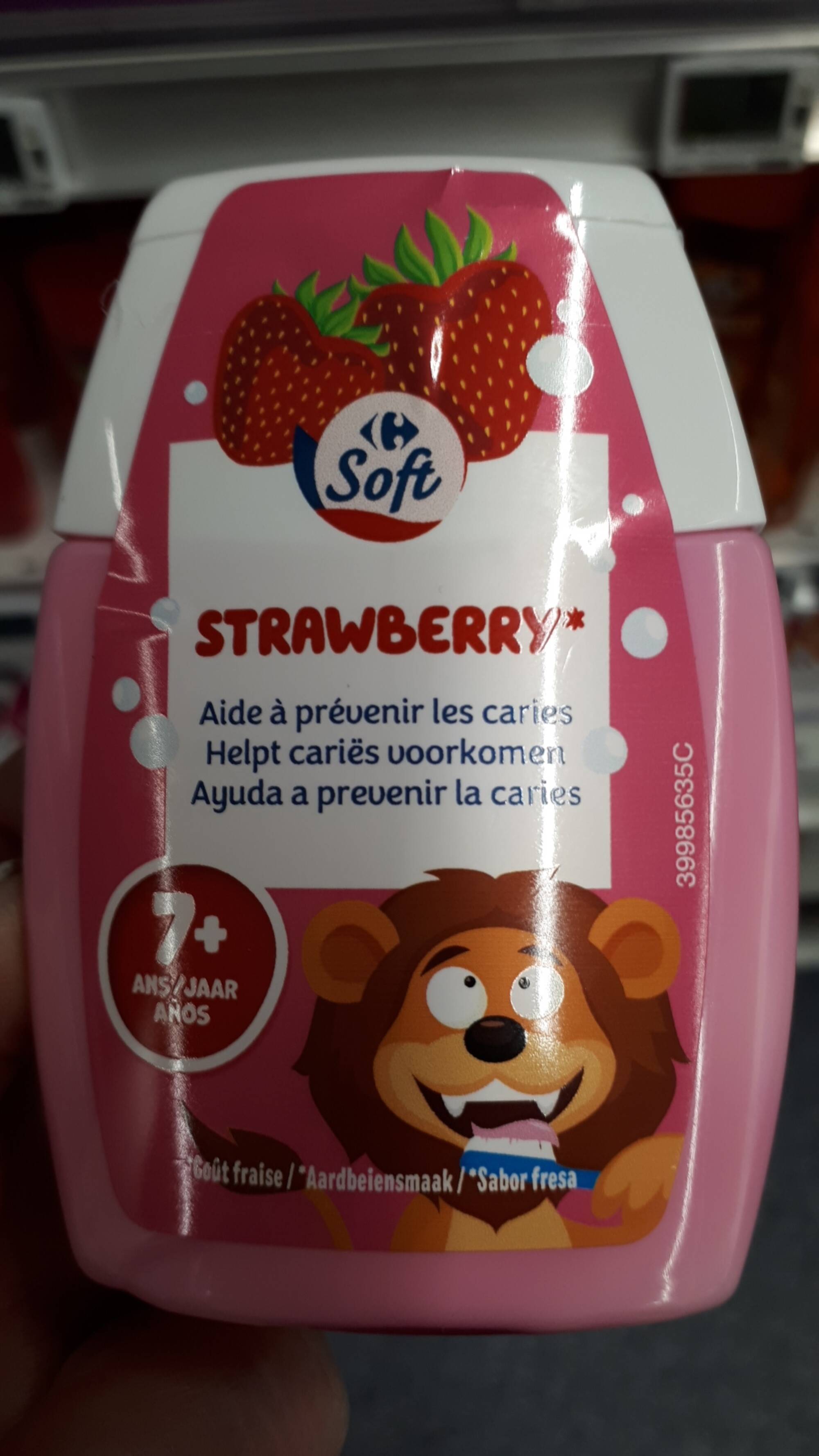 CARREFOUR SOFT - Strawberry - Dentifrice liquide goût fraise +7ans