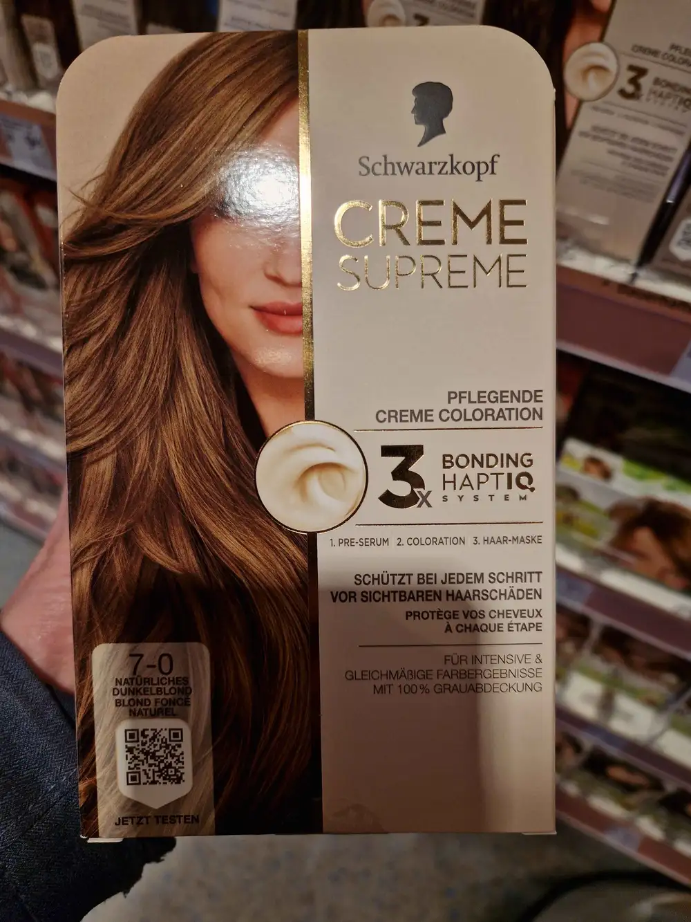 SCHWARZKOPF - Creme supreme - Pflegende creme coloration 7-0 blond foncé naturel