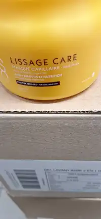 SACHA CARE - Lissage care - Masque capillaire cheveux rebelles