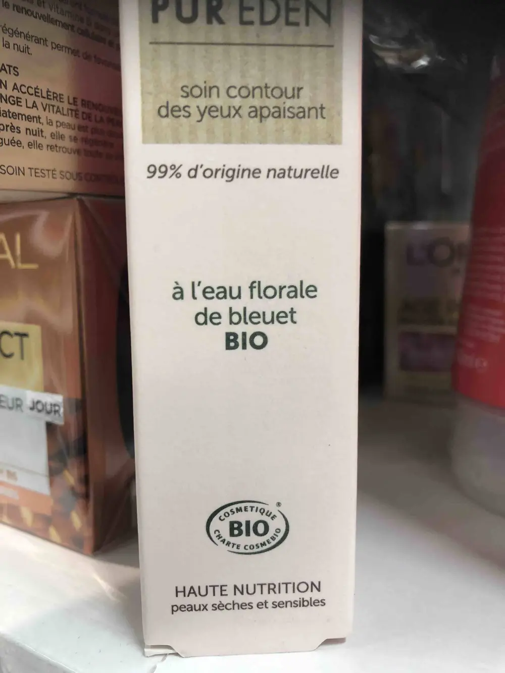 PUR EDEN - Soin contour des yeux apaisant à l'eau florale de bleuet bio