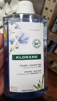 KLORANE - Volume cheveux fins - Shampooing au lin bio