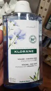 KLORANE - Volume cheveux fins - Shampooing au lin bio