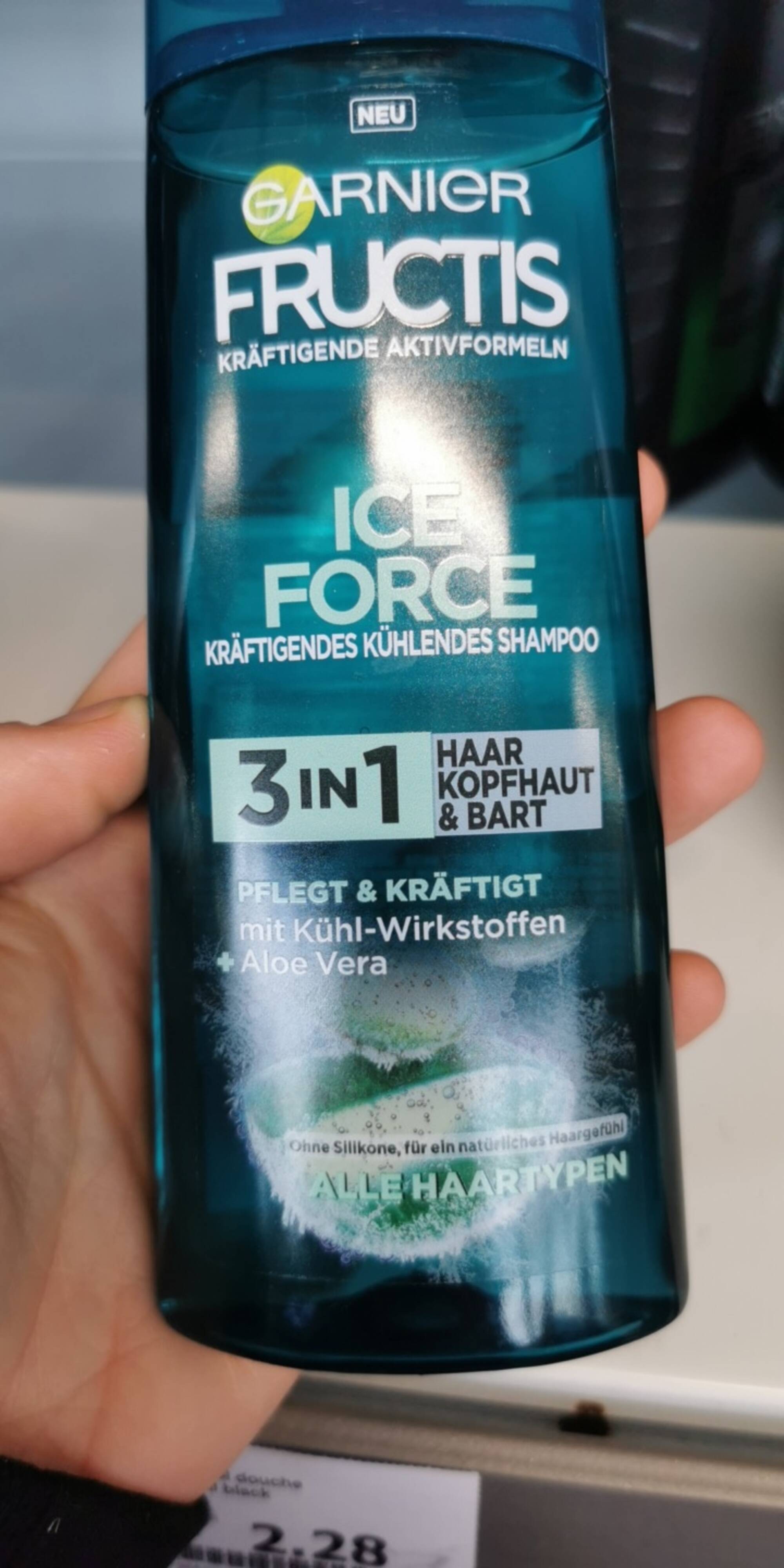 GARNIER - Fructis - Ice force kräftigendes kühlendes shampoo 3 in 1