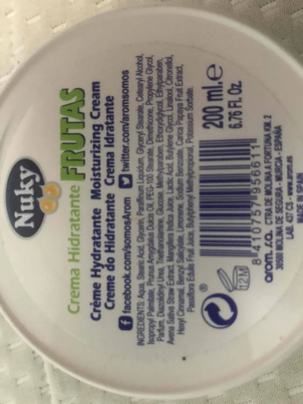 NUKY - Crème hydratante fruit
